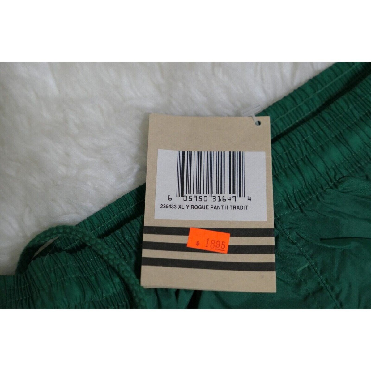 NWT Rare Adidas Vintage Nylon Green Track Pants Youth XL YXL