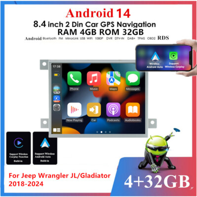 8.4'' Android 4+32GB Stereo Radio GPS Navigation für Jeep Wrangler JL 2018-2024