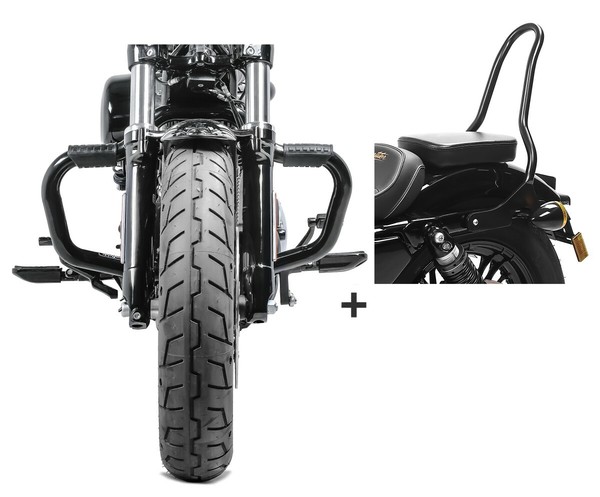 SturzbüGel + Sissybar SR1 FüR Harley Sportster 883 Iron 09-20-image
