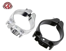 ALLOY CLAMP-ON DOUBLE CABLE HOUSING STOP (DIFFERENT SIZES) SILVER OR BLACK.