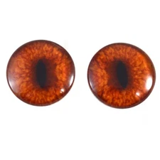 Pair Redtail Red Fox Inspired Glass Eyes Jewelry Taxidermy Flatback Cabochons