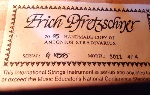 Erich Pfretzschner 4/4 Violine Mdl 3011, 2008 Stradivari Kopie mit Hartschalenkoffer & Bogen - Bild 15 von 16