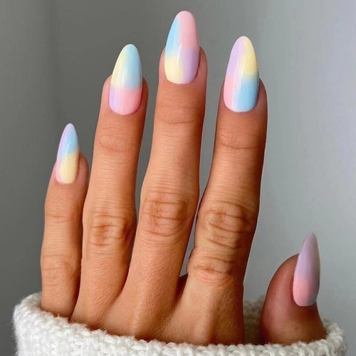 Rainbow Gradient False Nail Short Almond Press on Nails for Nail Art Salon 24pcs | eBay Rainbow Gradient False Nail Short Almond Press on Nails for Nail Art Salon 24pcs | eBay