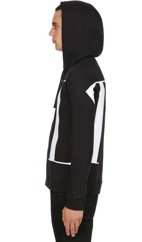 NUOVA GIACCA CON CAPPUCCIO UOMO VALENTINO NERO COTONE VLTN LOGO CON CERNIERA M MEDIUM