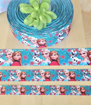 5/8, 7/8, 1, 1.5 & 3'' (1 YD) Disney's Frozen Grosgrain Ribbon Anna Elsa Olaf