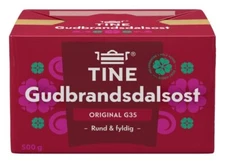 TINE Gudbrandsdalsost G35 Fresh Norwegian brunost / brown cheese, Norway 500 gr.
