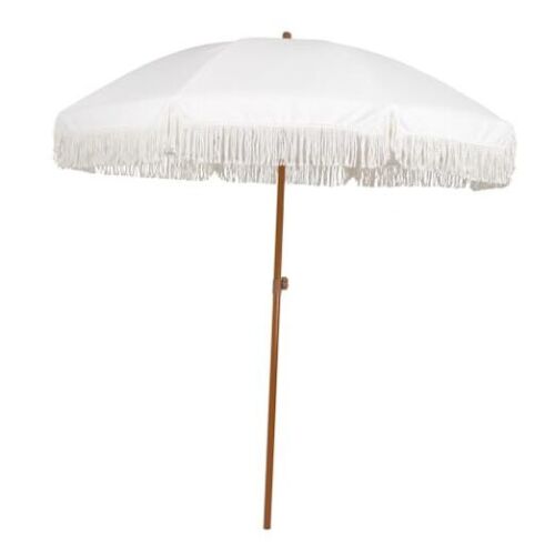  7ft Patio Umbrella with Fringe Outdoor Tassel Umbrella UPF50+ Premium Steel  - Afbeelding 1 van 7