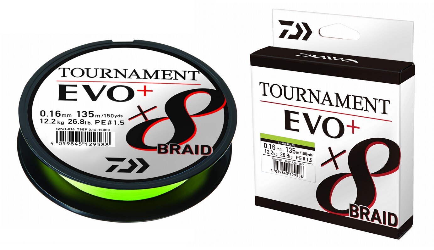 Шнур Daiwa Tournament X8 Braid EVO 016мм 122кг 270 м Шартрез Гефлохтеновый шнур 13790₽
