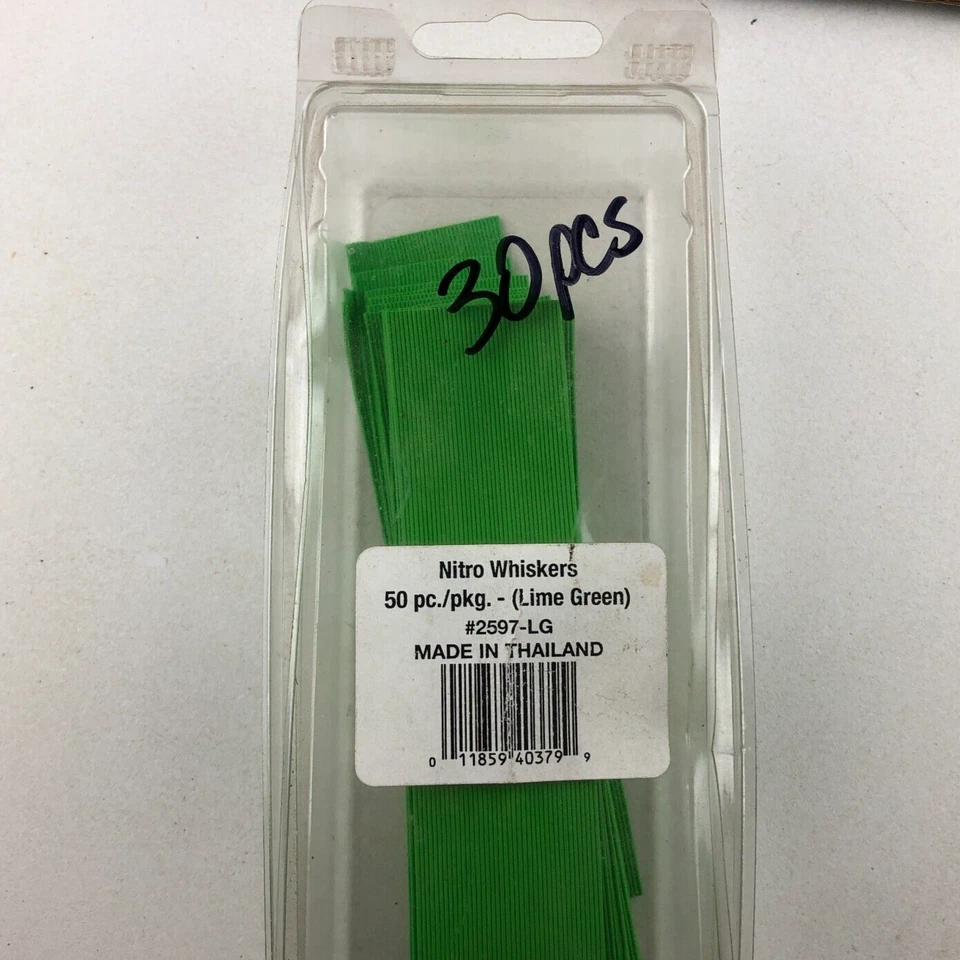 Pine Ridge Archery 5 Inch Nitro Whiskers (30 Pieces) Lime Green 2567-LG - Image 2 of 2