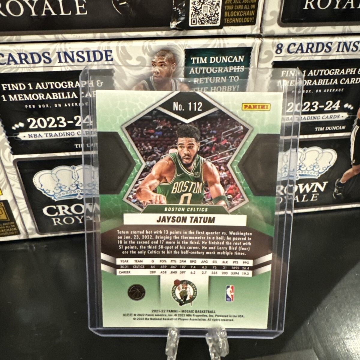 2021-22 Panini Mosaic Jayson Tatum #112 Boston Celtics Basketball 