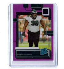 2022 Clearly Donruss Rated Rookie Purple Jordan Davis Rookie Card #'d 14/175 RC