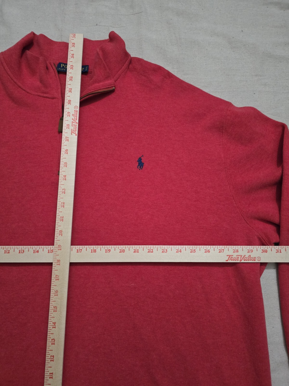 Polo Ralph Lauren Maglione Uomo 4XB XXXB 4XL BIG Rosso 1 4 Zip Pony Pullover