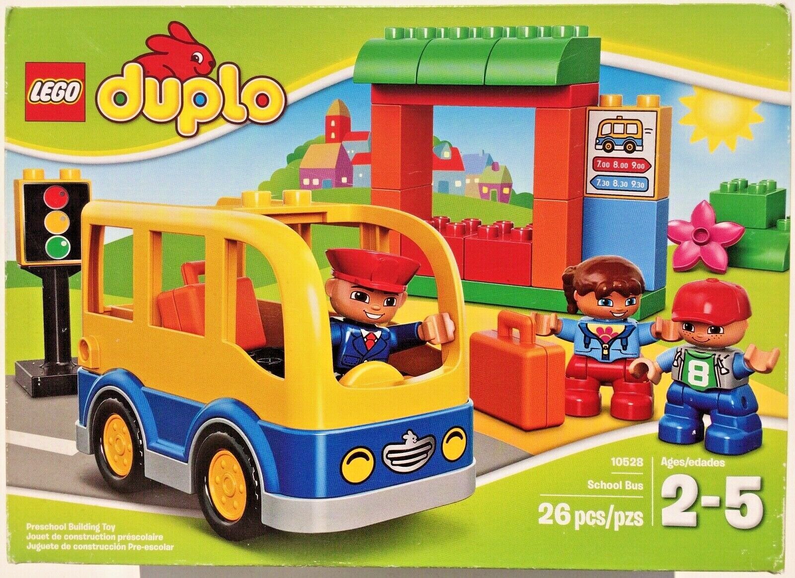 Lego Duplo School Bus Set 10528 ages 2-5  26 Pieces  Factory Sealed w/ shelfwear