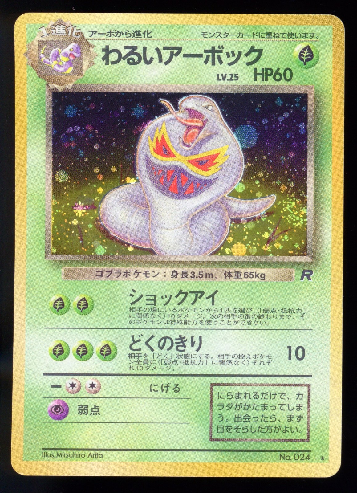 Dark Arbok 024 Team Rocket Japanese Holo Rare Pokemon Card 1997 A8