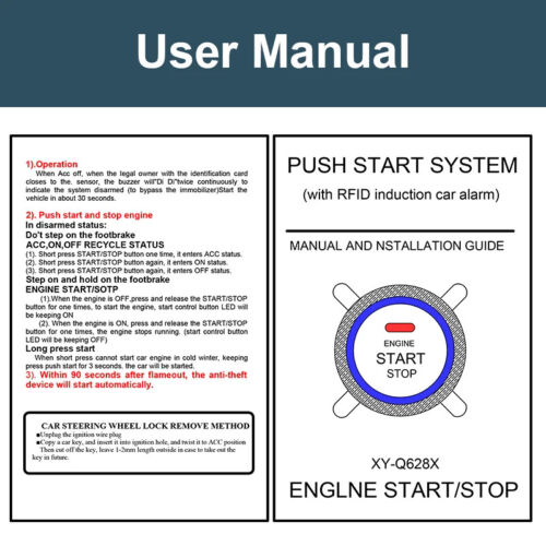 Car Alarms Remote Control Engine Start Alarms System Push Button Remote Starter - Picture 15 of 16