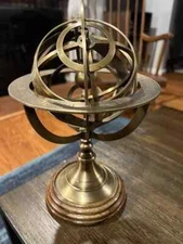 11”Antique Style Brass Armillary Sphere Astrolabe Nautical Marine Tabletop GlobE