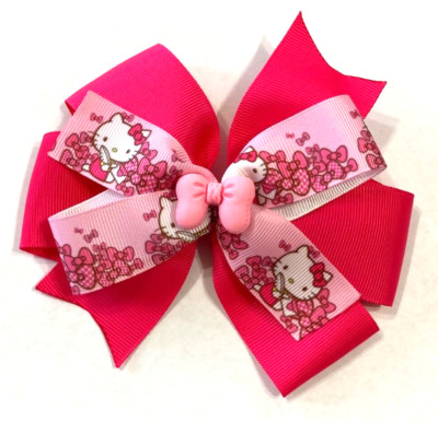 Beautiful Hot Pink Bow inspired hairbow for girls.