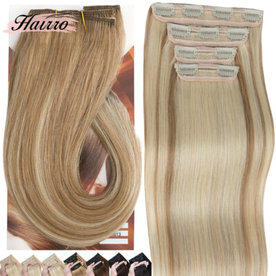 Thick 100% Remy Human Hair Extensions Double Drawn Clip in Full Head 4 Pieces