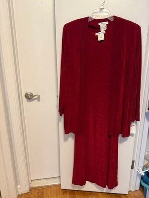 WOMENS DRAPERS & DAMON 2 PC LONG RED DRESS & JACKET SIZE XL  - NWT