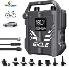 60PSI Paddle Board Pump Electric SUP Pump, Dual Stage 20.7 17.0 7.6 cm, Grey