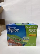 Ziploc Easy Open Tab Sandwich Bags 580ct (Pack of 4) (4 boxes  x 145 ct)