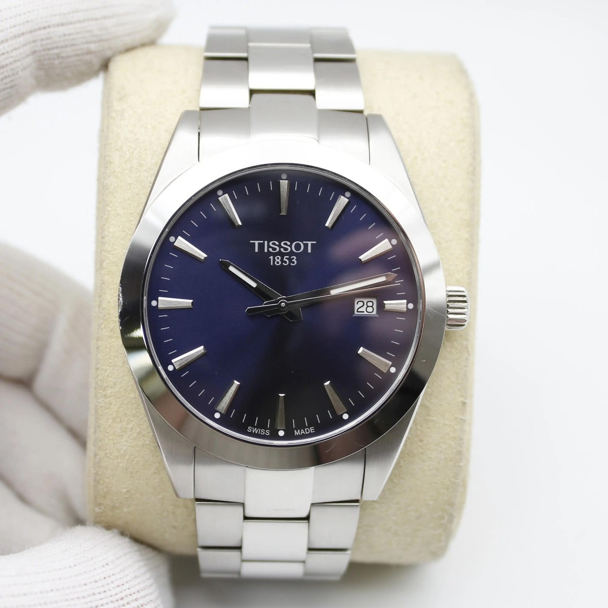 Tissot Gentleman 40MM Blue Dial Steel Watch T127.410.11.041.00 | eBay