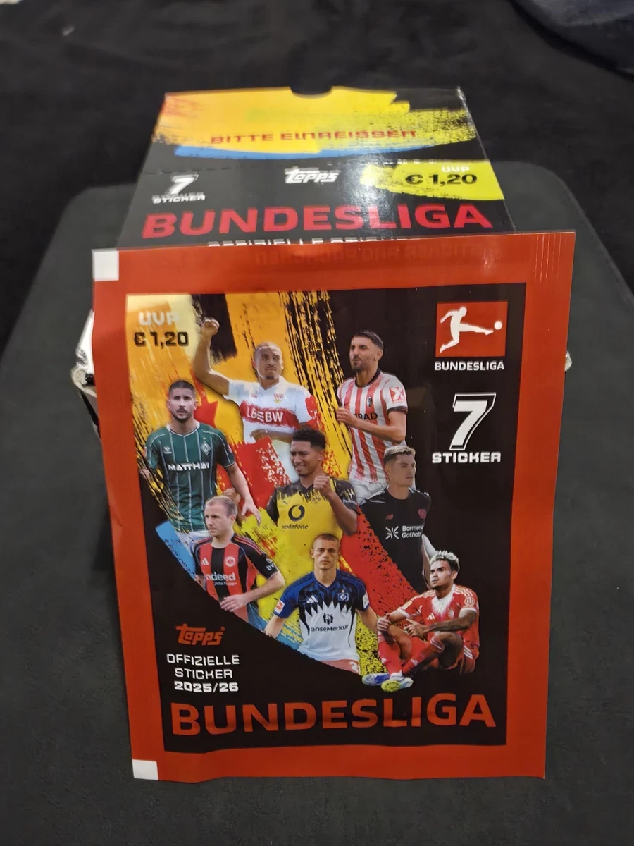 Topps Bundesliga Stickers 2025/2026 - Starterpack + Boîte De 50 Pochettes P 6572