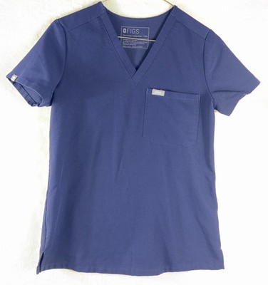 FIGS Scrub Top Womens XXS Navy blue V Neck Technical Collection Medical T Shirt