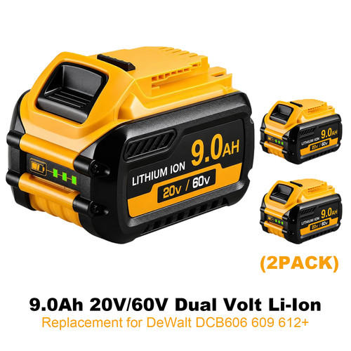 for DeWalt 20V/60V 9.0Ah Li-Ion 2Pack Replacement DCB606 612 609 Tools Battery