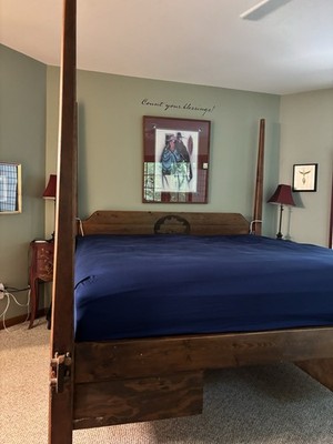 Handcrafted King Size 4 Poster oak Bed. There Are Large Storage Drawers Below