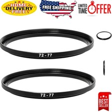Durable 2 Pcs 72-77mm Aluminum Step-Up Ring for Enhanced Filter Compatibility