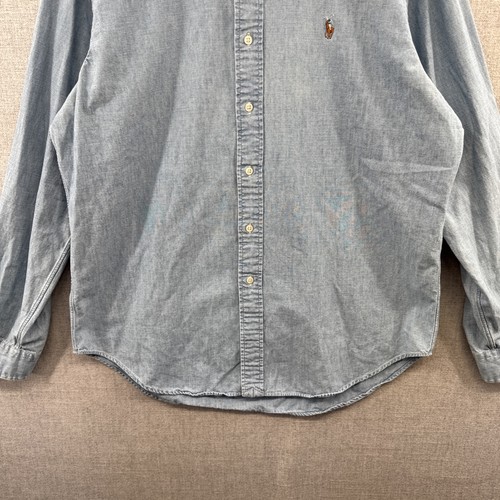 Camisa DE COLECCIÓN Ralph Lauren Denim Cambray Grande Azul Manga Larga Carne Pony* - Imagen 4 de 18