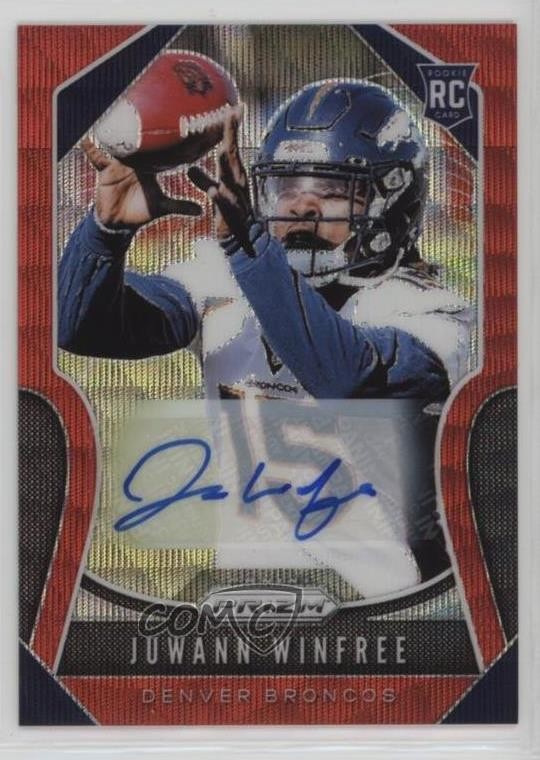 Juwann Winfree Panini Prizm #387 Autograph Red Wave