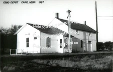 Cairo, Nebraska - CB&Q Railroad Depot RPPC Real Photo Postcard