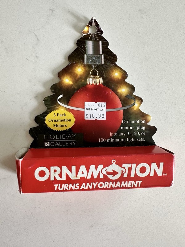 Vtg Noma Ornamotion 3 Rotating Spinning Ornament Motors Christmas Tree NEW NIP