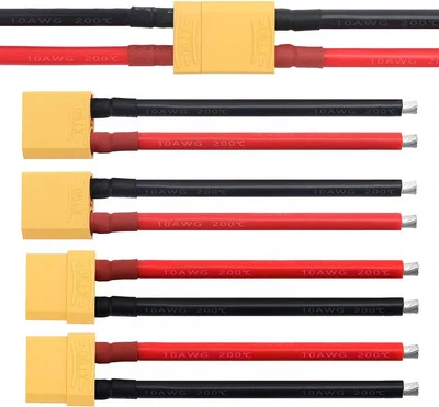 YIXISI 2 Pairs XT90 Pigtail, XT90 Plug Male Female Connector with 100mm 10AWG Silicon