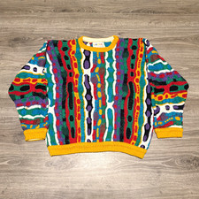 Vintage COOGI Sweater Multicolor 100 Mercerised Cotton Adult Small Australia