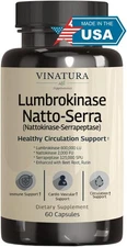 Lumbrokinase, Nattokinase 2000FU & Serrapeptase - USA Made & Tested,... 