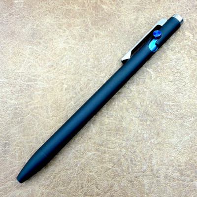 Tactile Turn - Titanium Slim Bolt Action Standard Size Pen Custom Black & Silver