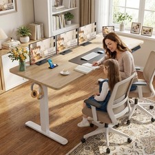 71"x28" Modern Height Adjustable Electric Standing Desk Home Office Computer Tab