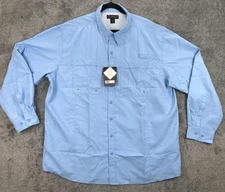 NWT Mens Dri Duck Convertible Sleeve Long Sleeve Shirt Blue Vented Ripstop 3XL