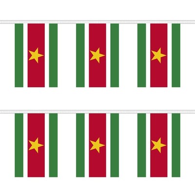 Flagtex Suriname Rechteck und Dreieck Wimpelkette