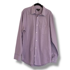 Banana Republic Slim Fit Button Up Shirt Purple Large Check Men's 16 16 1/2