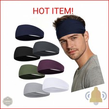 Sport Headbands for Men - 7 Pcs Sweat Absorbent Running Headband for Fitness Wor