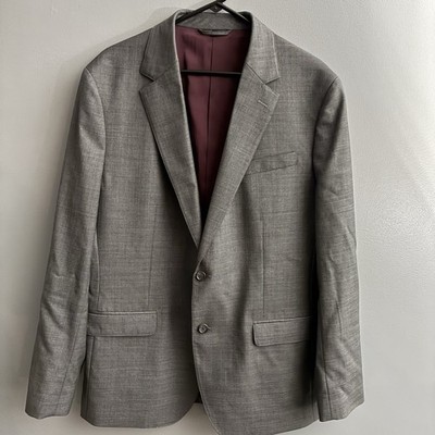 Bonobos Wool Blazer 44L Standard Fit Gray Italian Wool