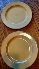 Pier 1 Toscana Gold Italy 11" Earthenware Dinner Plates 11.25” 11 1/4” Set Of 2
