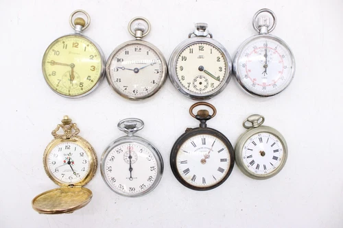 Fx8 Vintage Manual Wind Gents Pocket Watch Not Working Inc Waltham, Smiths Etc