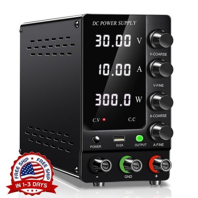 Fuente de alimentación CC variable de 30 V y 10 A, conmutación ajustable NEW US