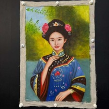 Chinese Hand Painted Canvas Oil Painting Beautiful Woman By Leng Jun 冷军 20703