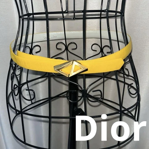 Authentique boucle logo Christian Dior CD doré jaune ceinture cuir pour 74 79 cm